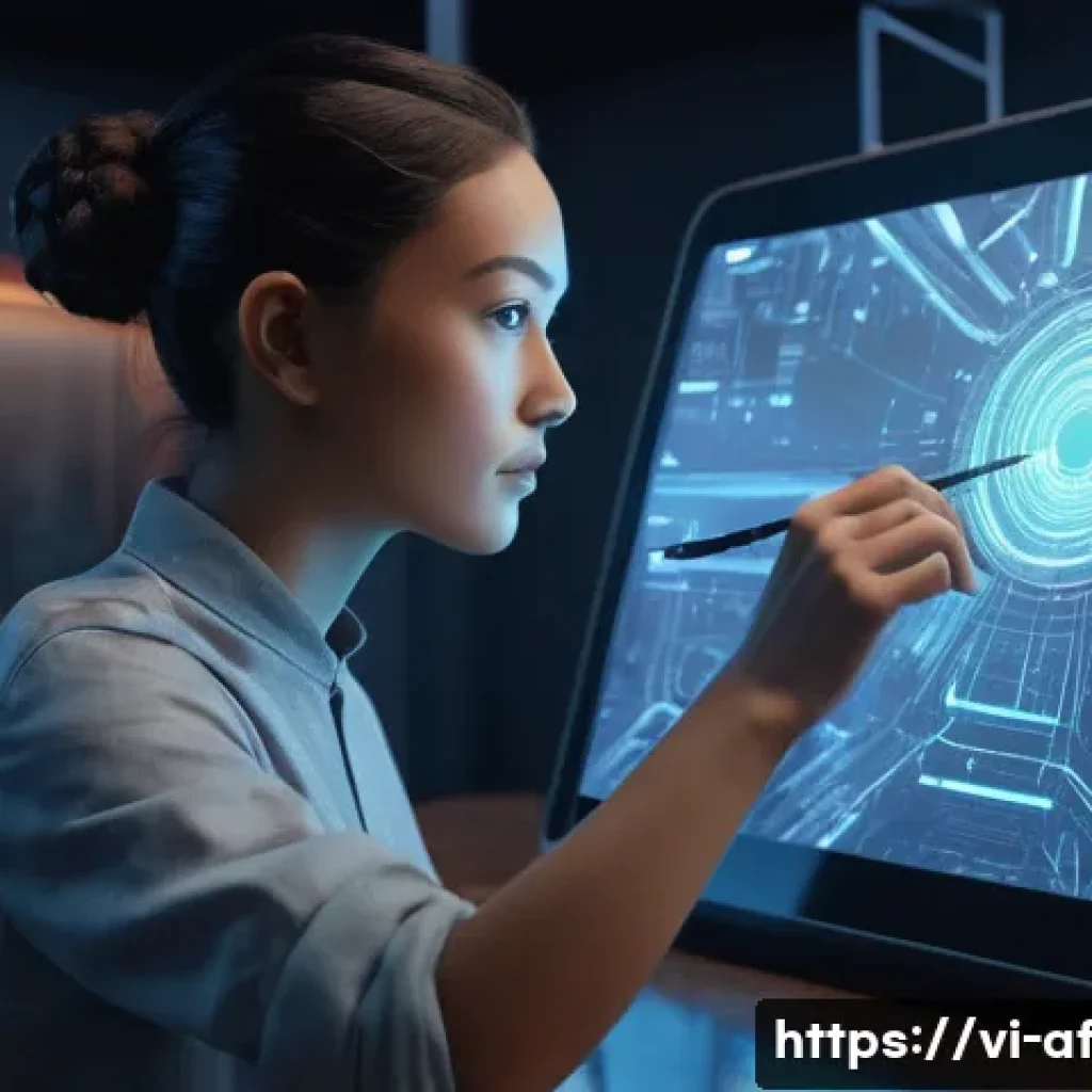 AI 저작권 침해의 법적 판례 - **Prompt:** A futuristic art studio scene where a human artist and advanced AI are collaboratively c...